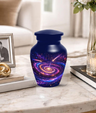 Galaxy Urn For Human Ashes - Blue Memorial Urns For Adult Male & Female