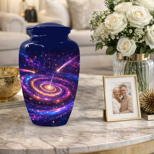 Galaxy Urn For Human Ashes - Blue Memorial Urns For Adult Male & Female