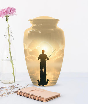 Gone Fishing in Heaven Urn for Dad | Fisherman Hunting Urns For Adult Male Men