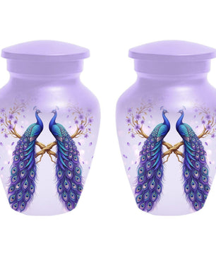 Peacock Companion Urn For Human Ashes - Extra Large Couple Urns For Husband and Wife