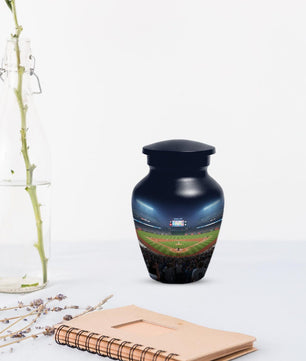 Baseball Urn for Dad, Stadium Ground Small Keepsake Cremation Urns For Male