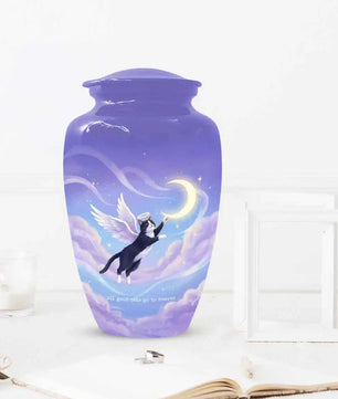 Black Cat Keepsake Kitty Urns - Purple Cremation Urn For Pet Ashes
