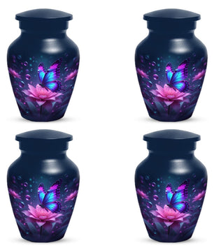 Blue Butterfly Urn For Mom Ashes - Lotus Flower Cremation Urns For Women