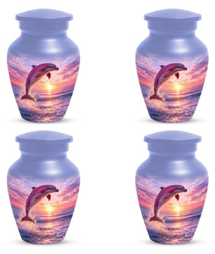 Pink Dolphin Urn For Ashes - Blue Ocean Cremation Urns For Adults