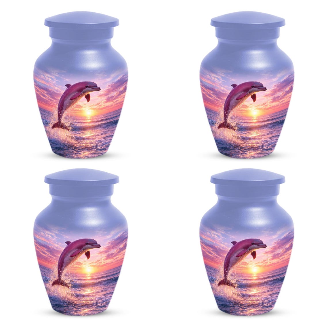 Pink Dolphin Urn For Ashes - Blue Ocean Cremation Urns For Adults