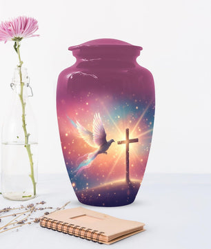 Dove Cremation Urn for Ashes - Cross Religious Urns For Male & Female Ash