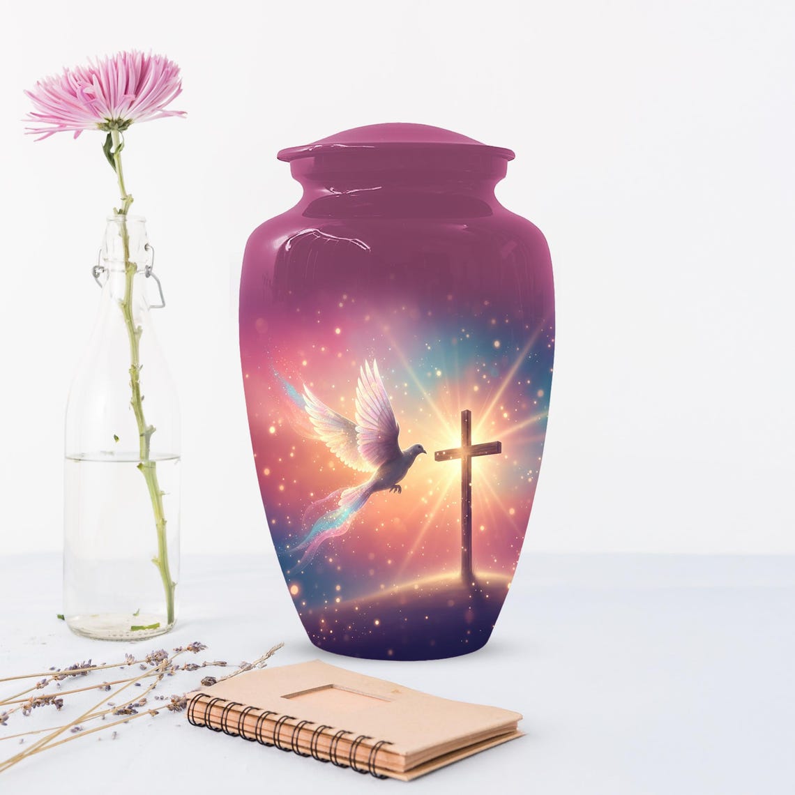 Dove Cremation Urn for Ashes - Cross Religious Urns For Male & Female Ash