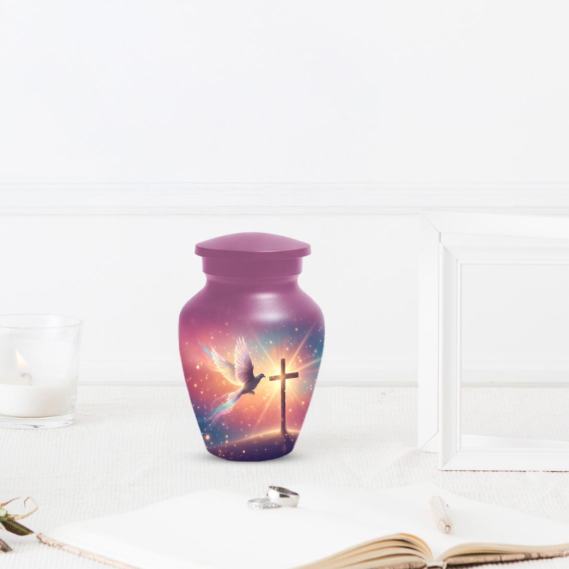 Dove Cremation Urn for Ashes - Cross Religious Urns For Male & Female Ash