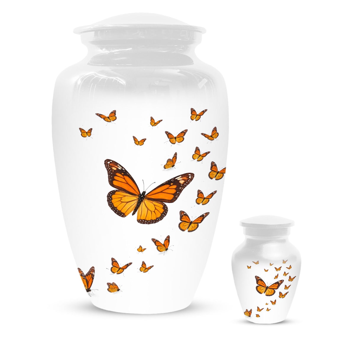 Monarch Butterfly Urn For Human Ashes - Cremation Keepsake Urn Sets With Butterflies