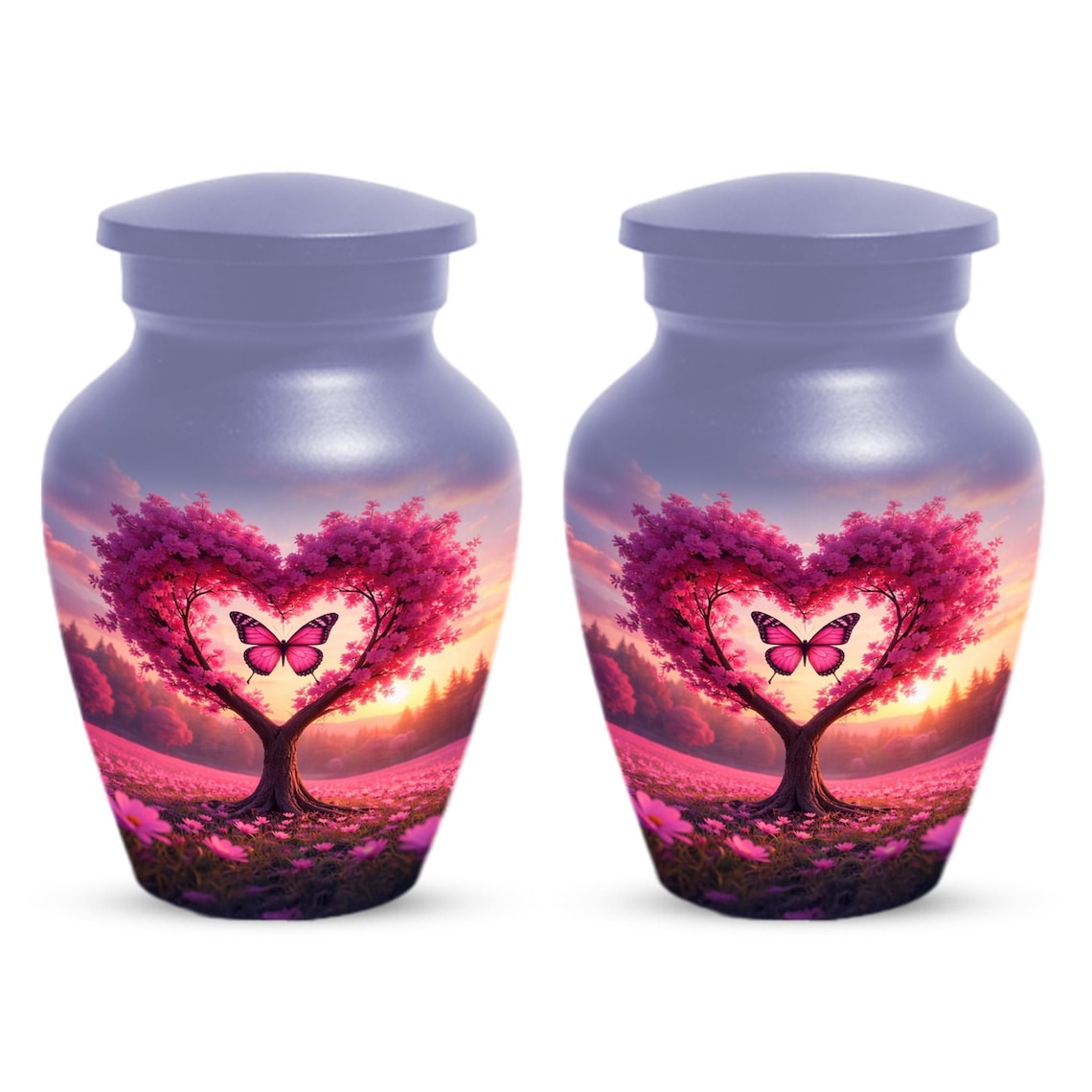 Pink Mini Butterfly Urn For Human Ashes - Tree Cremation Urns for Male & Female