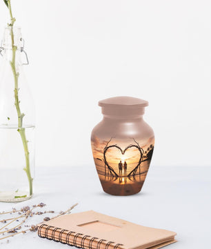 Sunset Beach Couple Urns For Ashes - Extra large Comapanion Urn For Mom and Dad