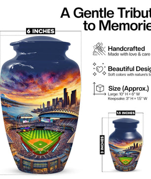 Baseball Memorial Urn For Male - Custom Personalized Sport Urns For Dad