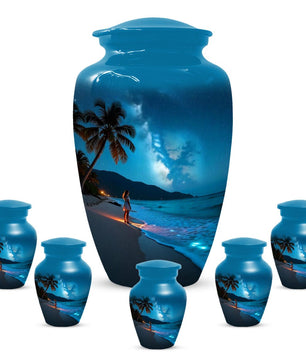 Girl on Beach Urn For Female | Ocean Themed Cremation Urns For Human Ashes