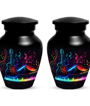Guitar Music Note Urn For Ashes - Piano Cremation Urns For Male & Female