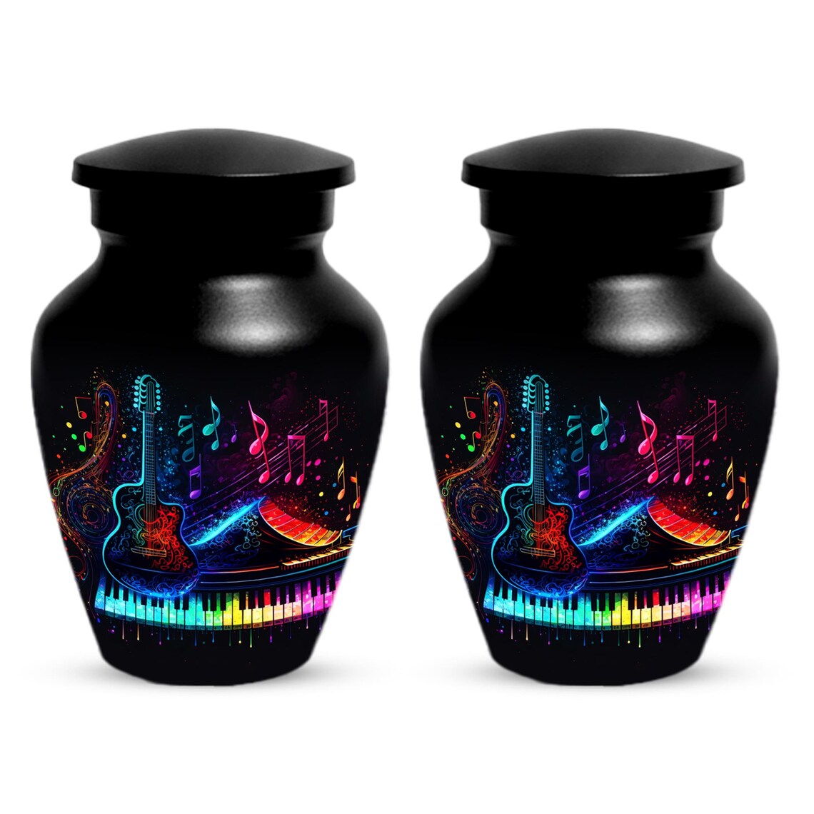 Guitar Music Note Urn For Ashes - Piano Cremation Urns For Male & Female