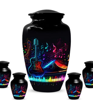 Guitar Music Note Urn For Ashes - Piano Cremation Urns For Male & Female