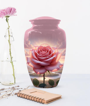 Rose Urn For Ashes Female - Pink Flower Cremation Urns For Women