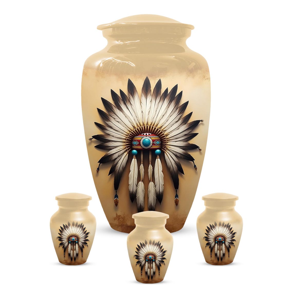 Native American Urns for Human Ashes | Western Memorial Mini Keepsake Urn for Adults