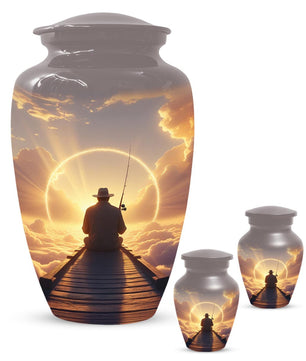 Gone Fishing in Heaven Urn for Dad | Custom Fisherman Memorial Urns For Male