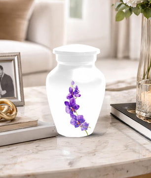 Puprle Orchid Urn For Human Ashes - Flower Mini Urns For Male and Female