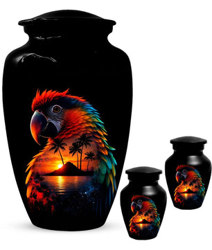 Parrot Urn For Human Ashes - Forest Artistic Urns For Adult Male and Female