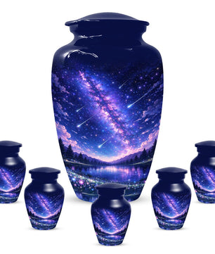 Star Galaxy Urn For Ashes - Decorative Teardrop Urns For Adult Mom and Dad