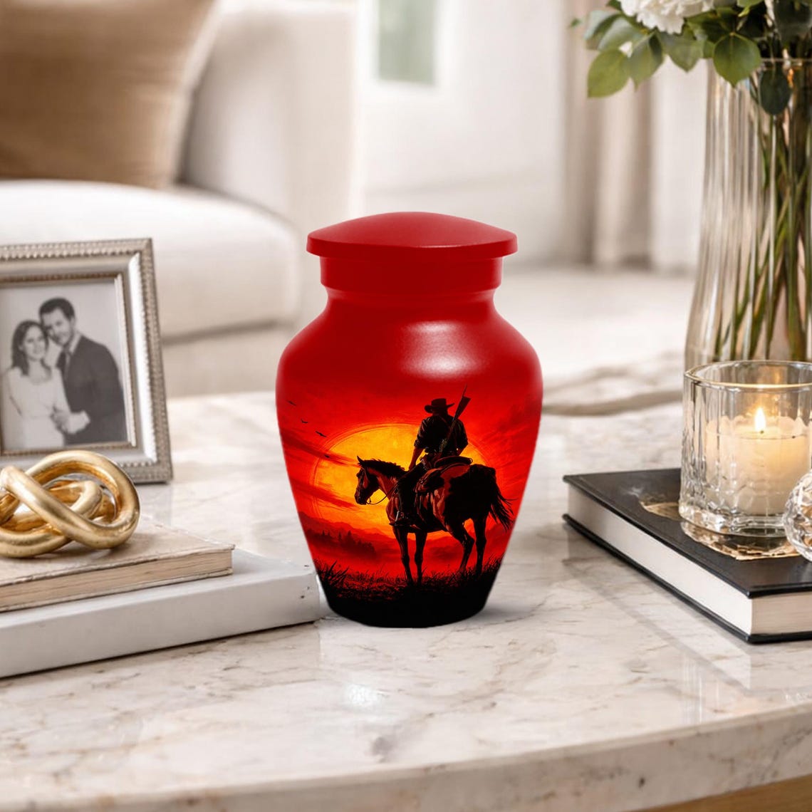 Cowboy Urn For Dad Ashes - Dallas Cowboys Western Cremation Urns For Adult Male