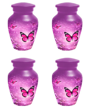 Pink Butterfly Urn For Women Ashes - Personalized Mini Urns For Adult Female