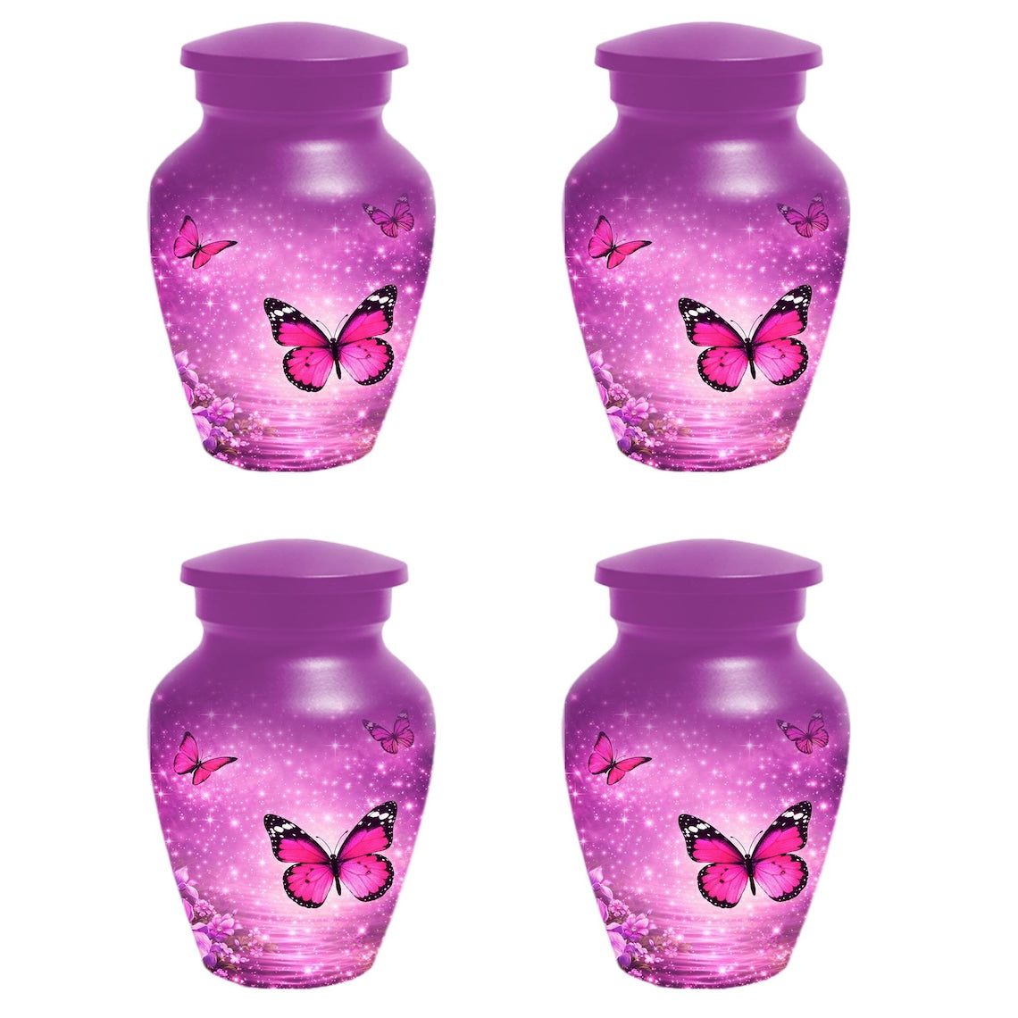 Pink Butterfly Urn For Women Ashes - Personalized Mini Urns For Adult Female