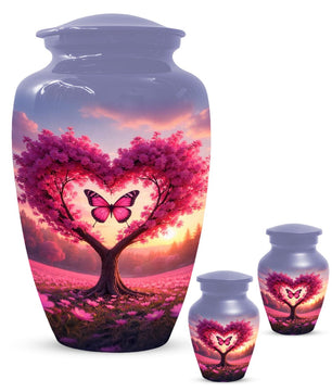 Pink Mini Butterfly Urn For Human Ashes - Tree Cremation Urns for Male & Female