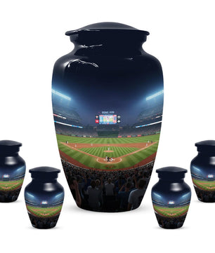 Baseball Urn for Dad, Stadium Ground Small Keepsake Cremation Urns For Male