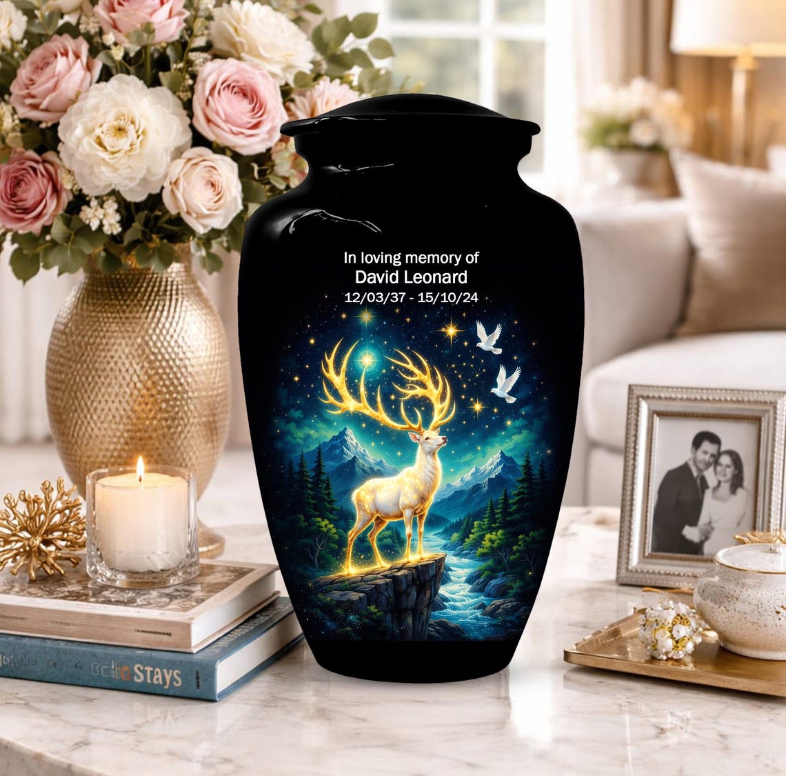 Deer Urn For Human Ashes - Forest Animal Cremation Urns For Male and Female