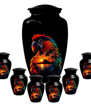 Parrot Urn For Human Ashes - Forest Artistic Urns For Adult Male and Female