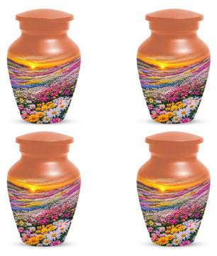 Flower Sunset Urn For Human Ashes - Floral Field Cremation Urns For Mom and Dad