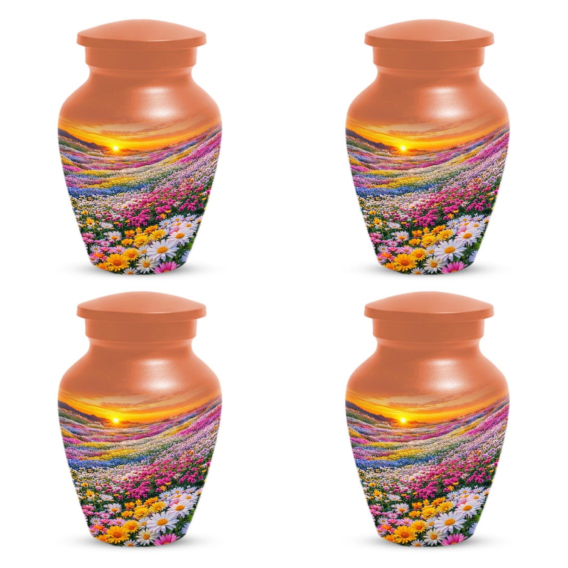 Flower Sunset Urn For Human Ashes - Floral Field Cremation Urns For Mom and Dad