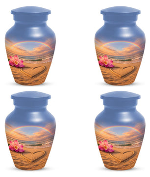 Beach Themed Urns For Human Ashes - Ocean Rainbow Cremation Urn For Male & Female