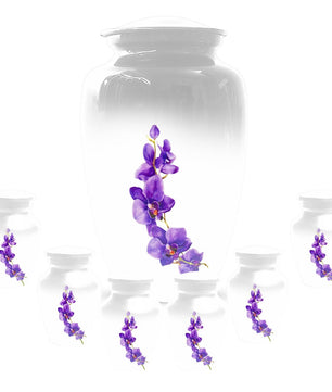 Puprle Orchid Urn For Human Ashes - Flower Mini Urns For Male and Female