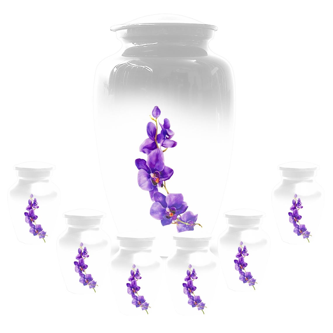 Puprle Orchid Urn For Human Ashes - Flower Mini Urns For Male and Female