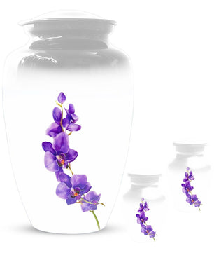 Puprle Orchid Urn For Human Ashes - Flower Mini Urns For Male and Female