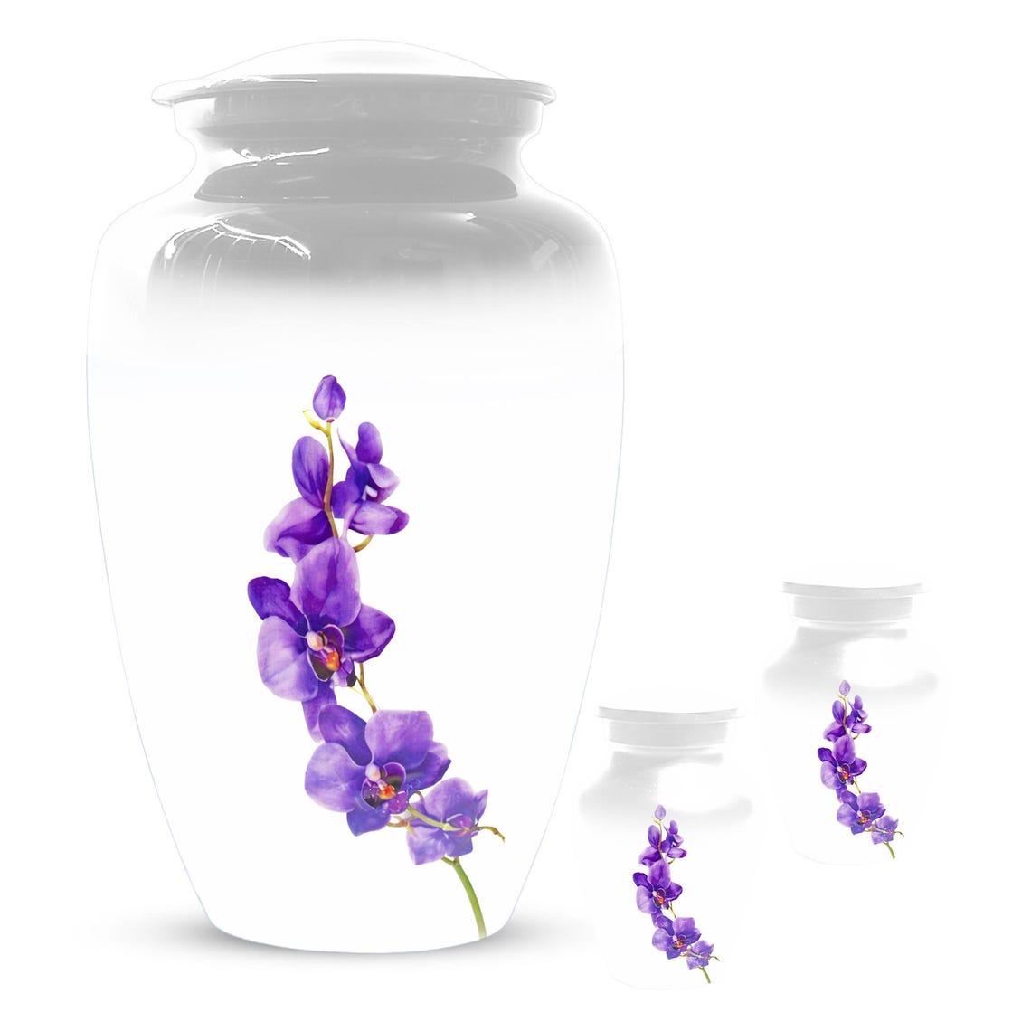 Puprle Orchid Urn For Human Ashes - Flower Mini Urns For Male and Female