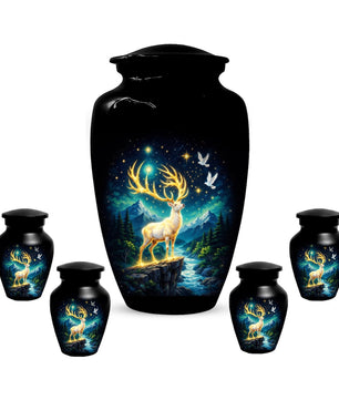 Deer Urn For Human Ashes - Forest Animal Cremation Urns For Male and Female