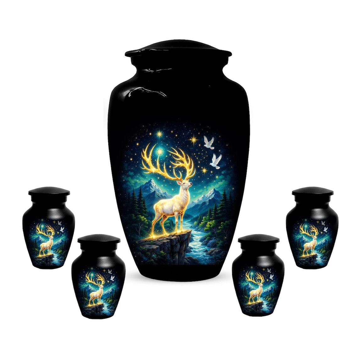 Deer Urn For Human Ashes - Forest Animal Cremation Urns For Male and Female