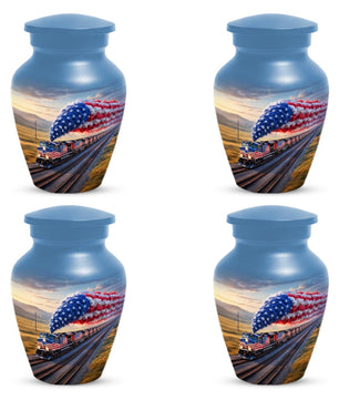 Train Urn For Human Ashes - Patriotic Cremation Urns For Army Veterans
