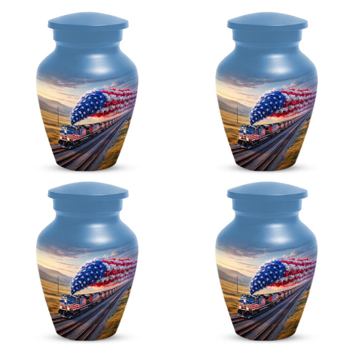 Train Urn For Human Ashes - Patriotic Cremation Urns For Army Veterans