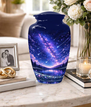 Star Galaxy Urn For Ashes - Decorative Teardrop Urns For Adult Mom and Dad