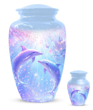 Dolphin Couple Urn For Mom and Dad - Companion Extra Large Urns For Ashes