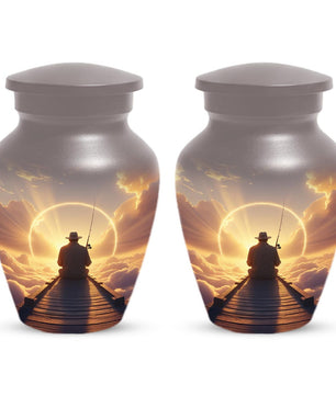 Gone Fishing in Heaven Urn for Dad | Custom Fisherman Memorial Urns For Male