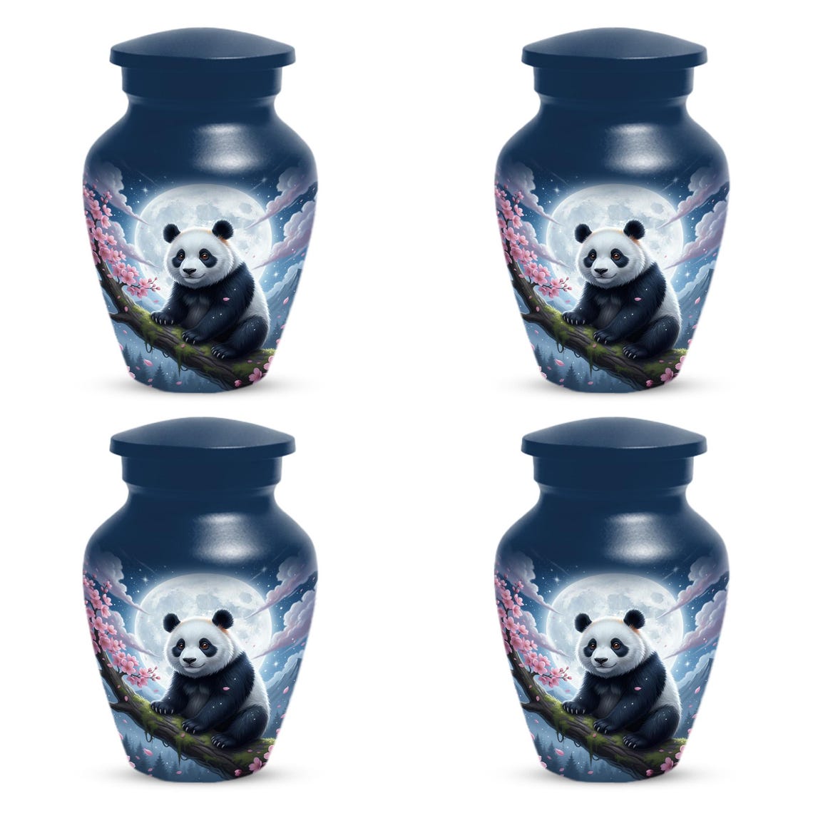 Panda Moonlit Urns For Human Ashes | White Moon Urn For Male and Female