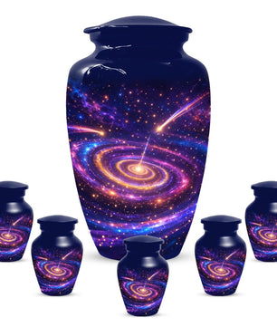 Galaxy Urn For Human Ashes - Blue Memorial Urns For Adult Male & Female
