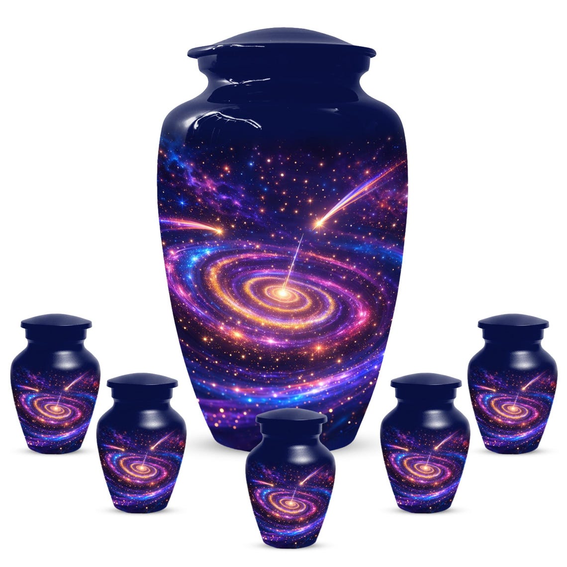 Galaxy Urn For Human Ashes - Blue Memorial Urns For Adult Male & Female